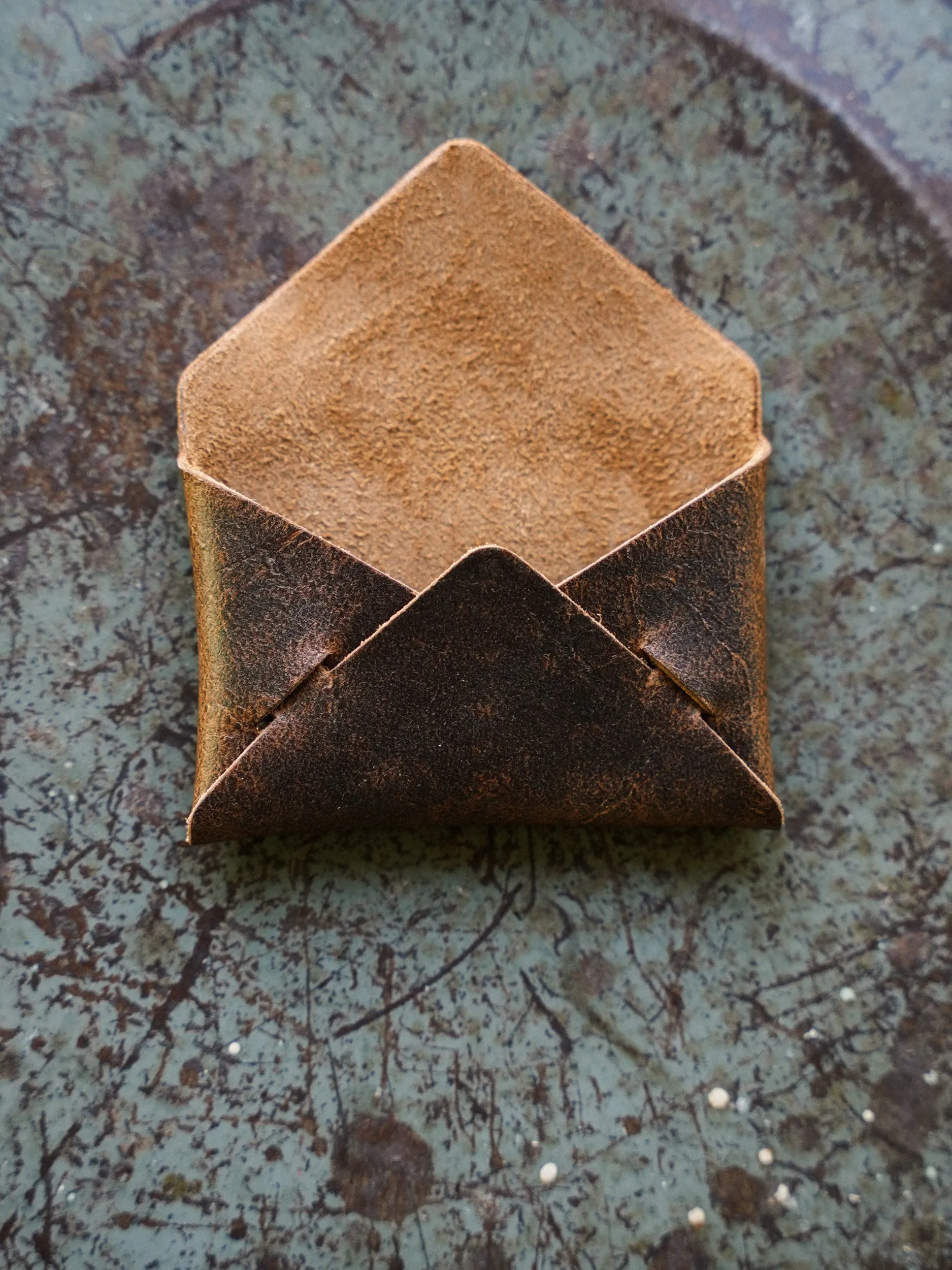 Envelope Wallet - CF Stead Waxed Flesh-out Suede