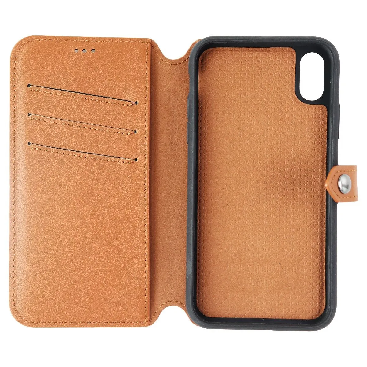 ERCKO 2-in-1 Magnet Wallet Leather Case for iPhone XR - Brown/Black