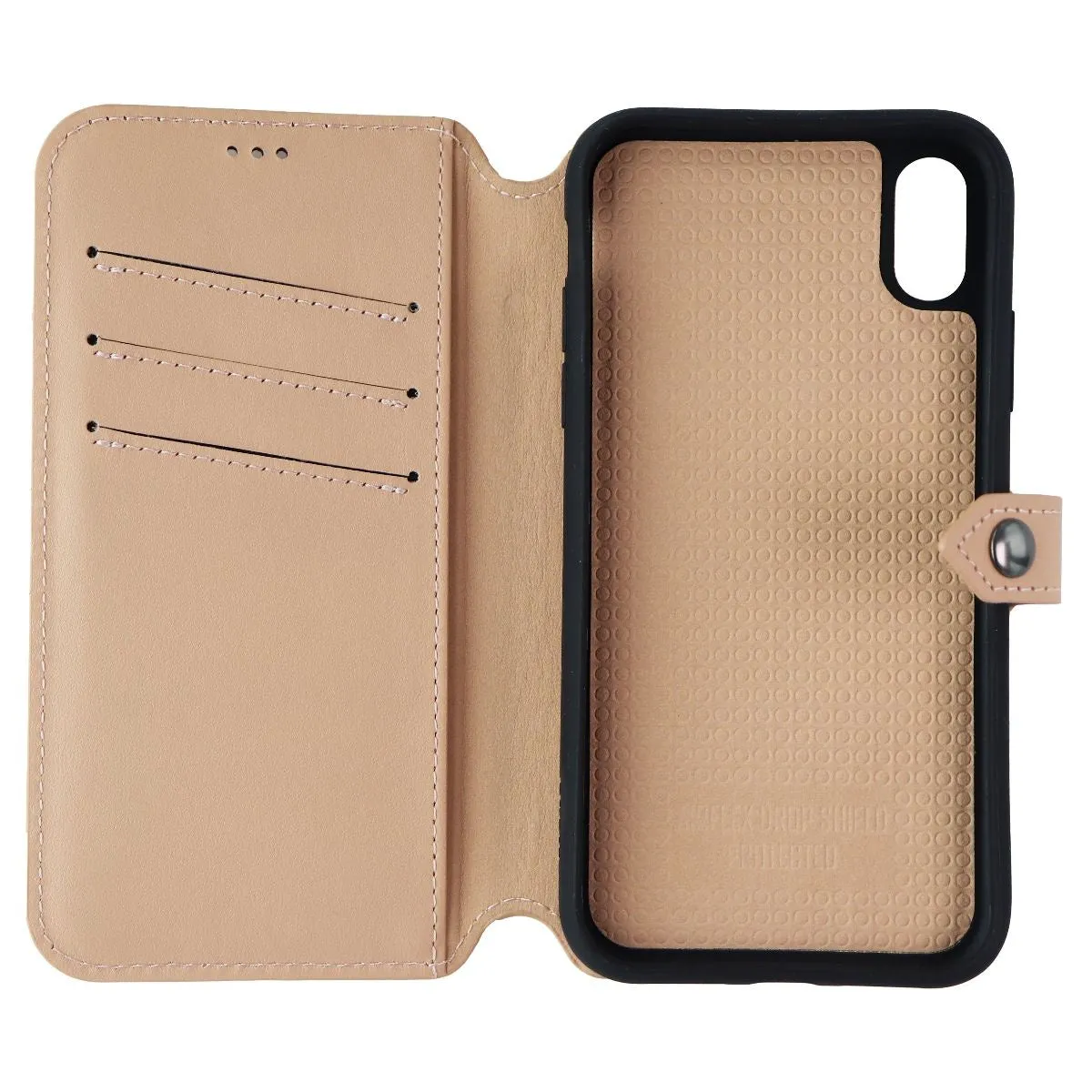 ERCKO 2-in-1 Magnet Wallet Leather Case for iPhone XR - Light Brown/Black