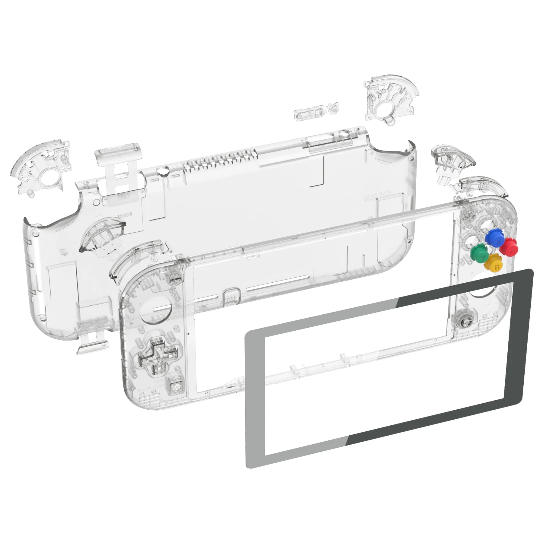 eXtremeRate Crystal Clear DIY Replacement Shell for NS Switch Lite, NSL Handheld Controller Housing with Screen Protector, Custom Case Cover for NS Switch Lite - DLP323