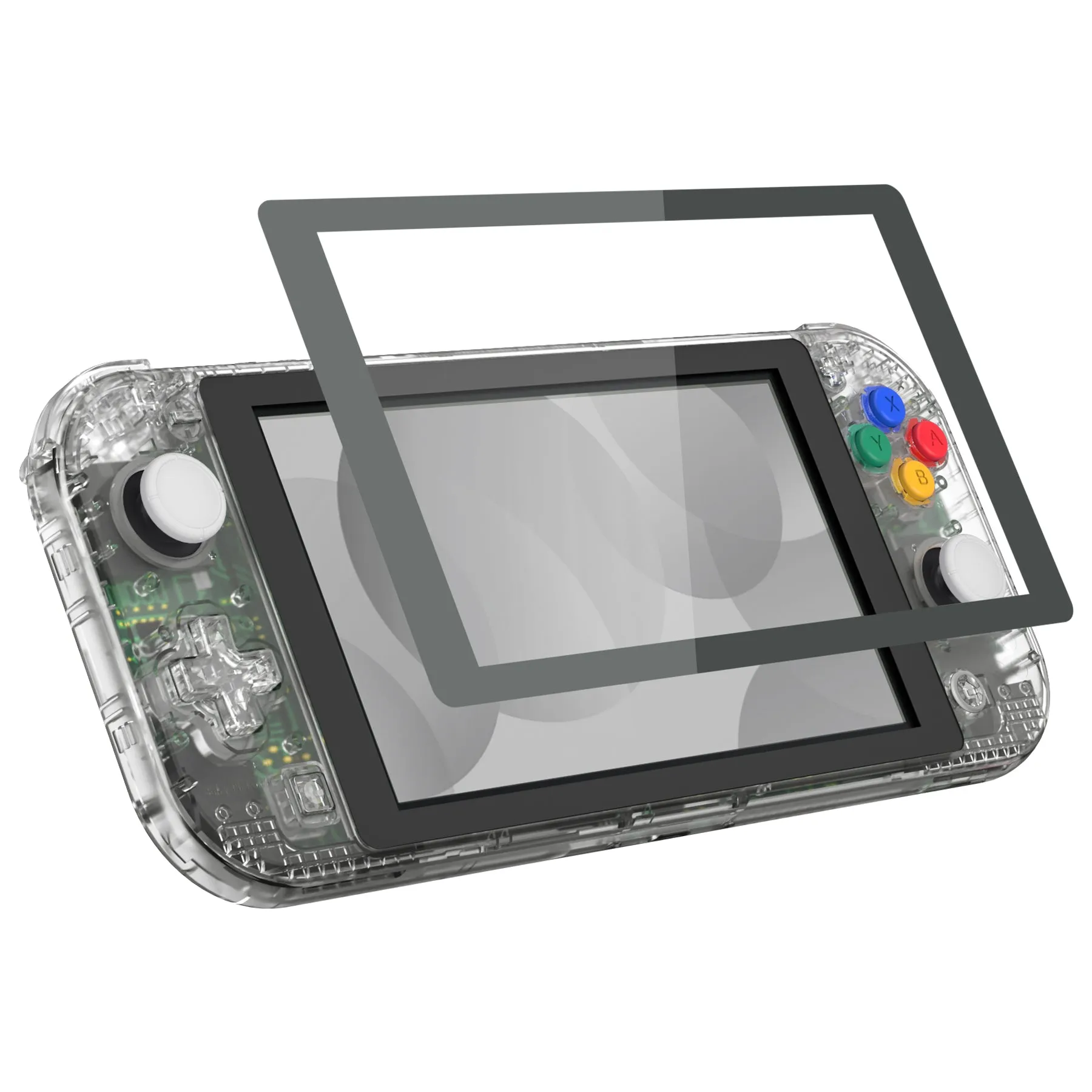 eXtremeRate Crystal Clear DIY Replacement Shell for NS Switch Lite, NSL Handheld Controller Housing with Screen Protector, Custom Case Cover for NS Switch Lite - DLP323