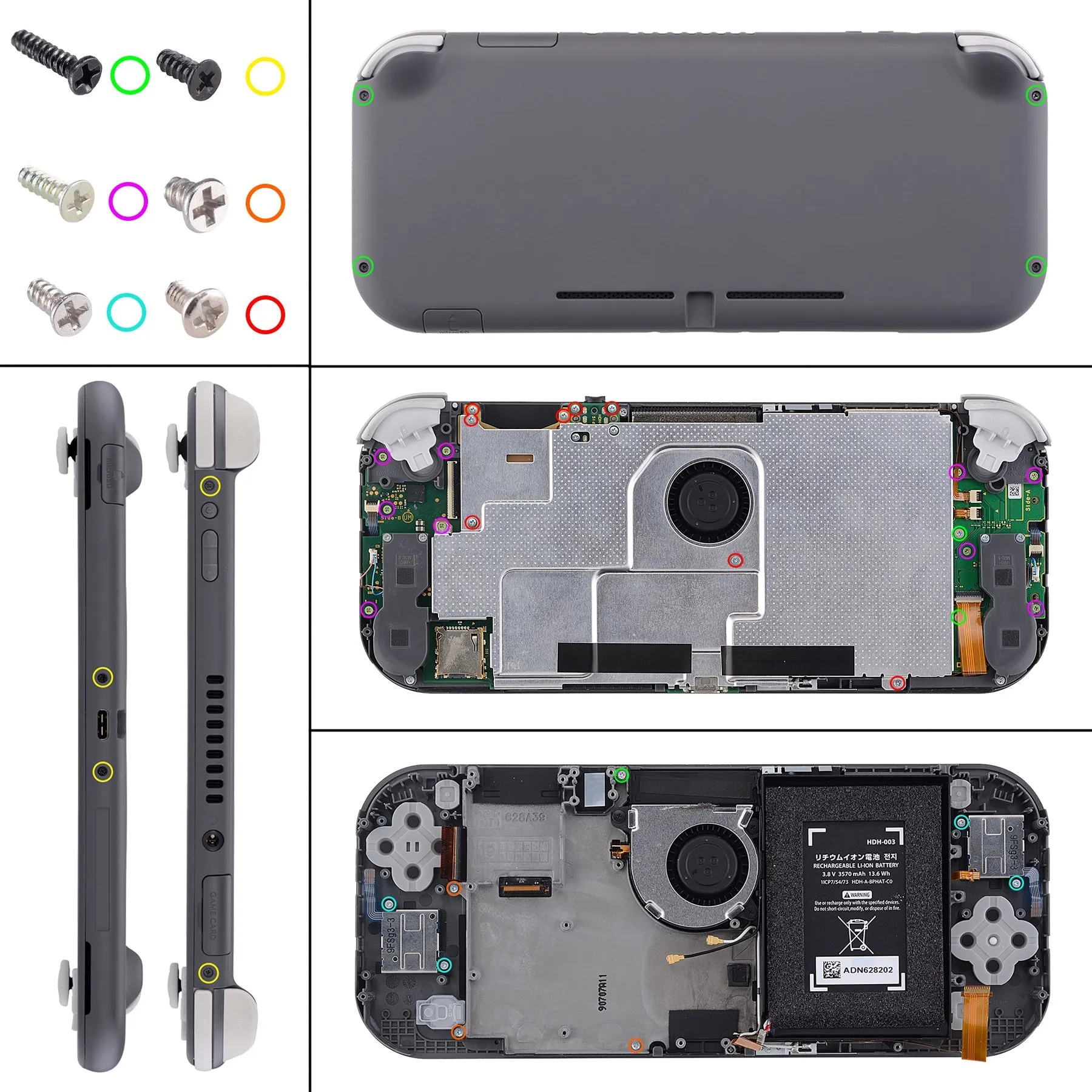 eXtremeRate Crystal Clear DIY Replacement Shell for NS Switch Lite, NSL Handheld Controller Housing with Screen Protector, Custom Case Cover for NS Switch Lite - DLP323