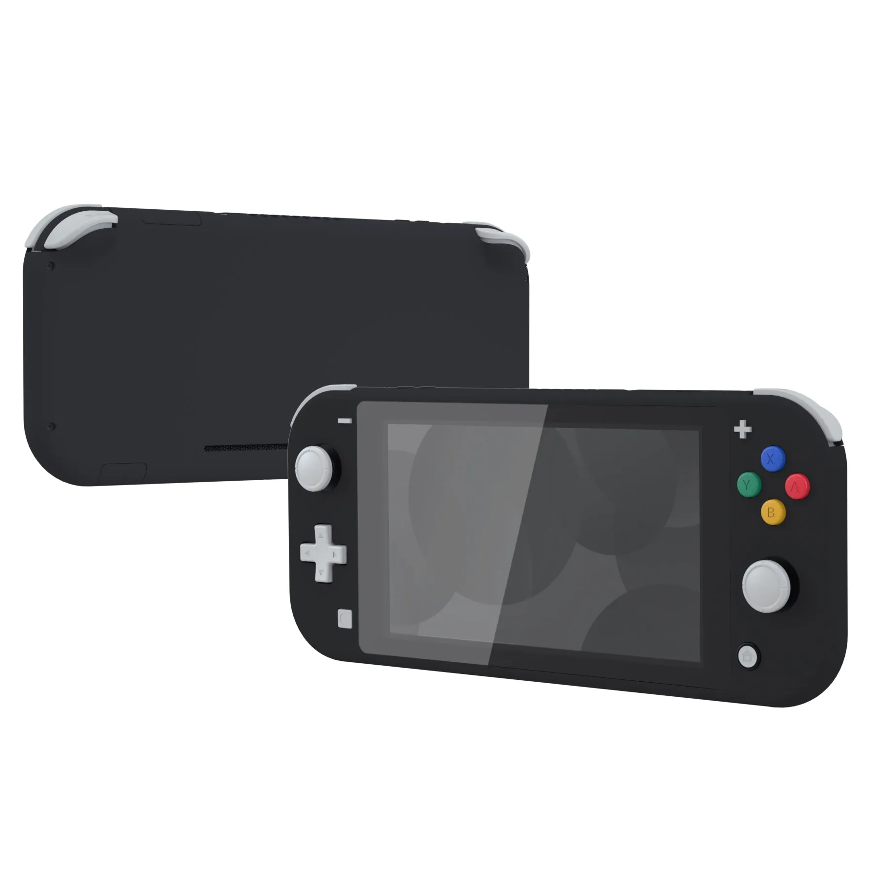 eXtremeRate Soft Touch Black DIY Replacement Shell for Nintendo Switch Lite, NSL Handheld Controller Housing w/ Screen Protector, Custom Case Cover for Nintendo Switch Lite - DLP309