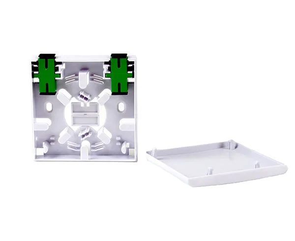 Fiber Surface Mount Box, Wall Mount, 2 SC/APC Adapters, Indoor, White