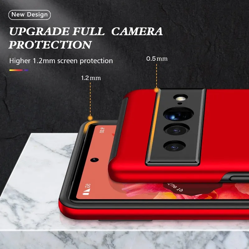 For Google Pixel 7 Luxury TPU   Hard PC  Magnet Shockproof Armor Protect Phone Case With Stand Ring