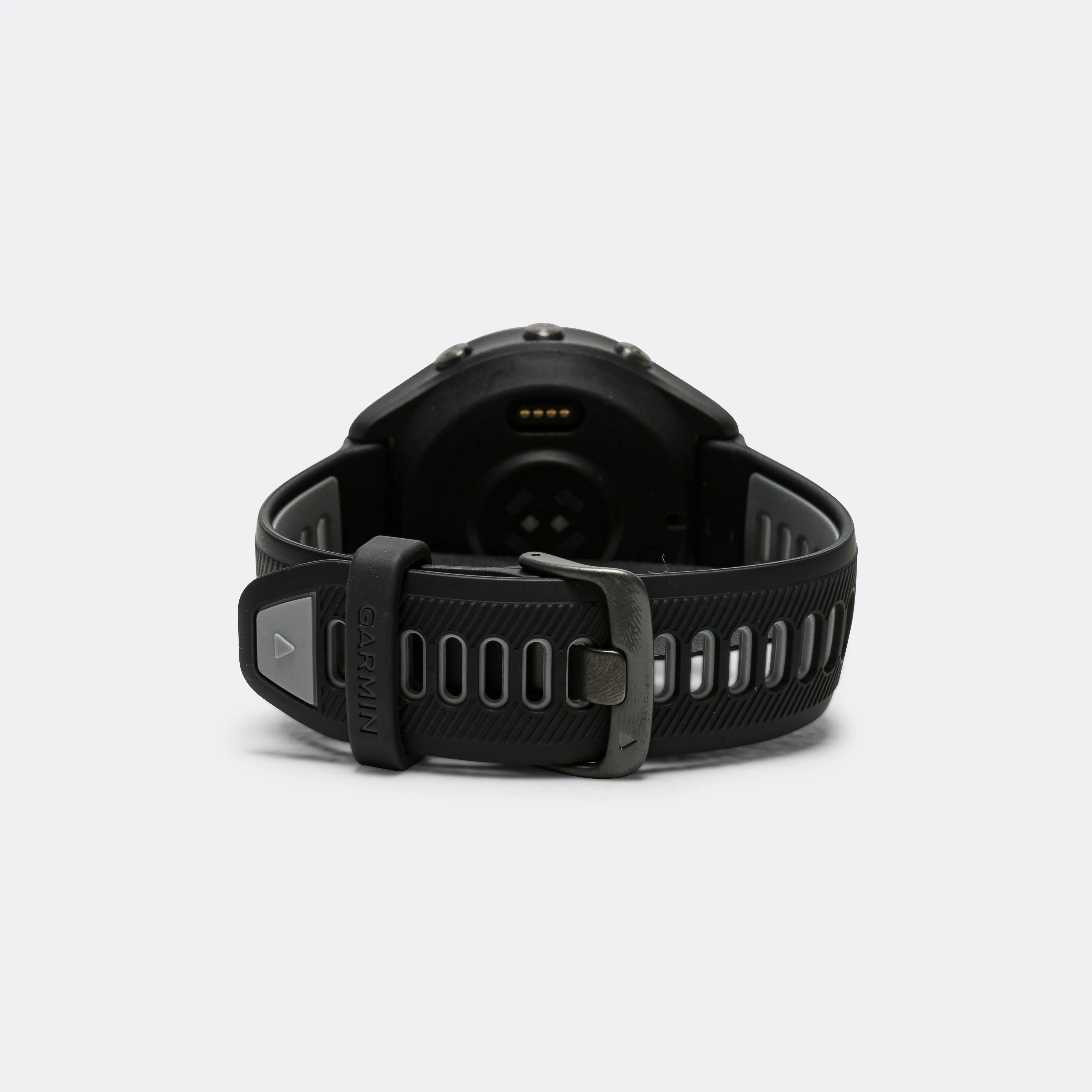 Forerunner™ 965 - Titanium Bezel w/Black Case & Black/Powder Grey Silicone Band