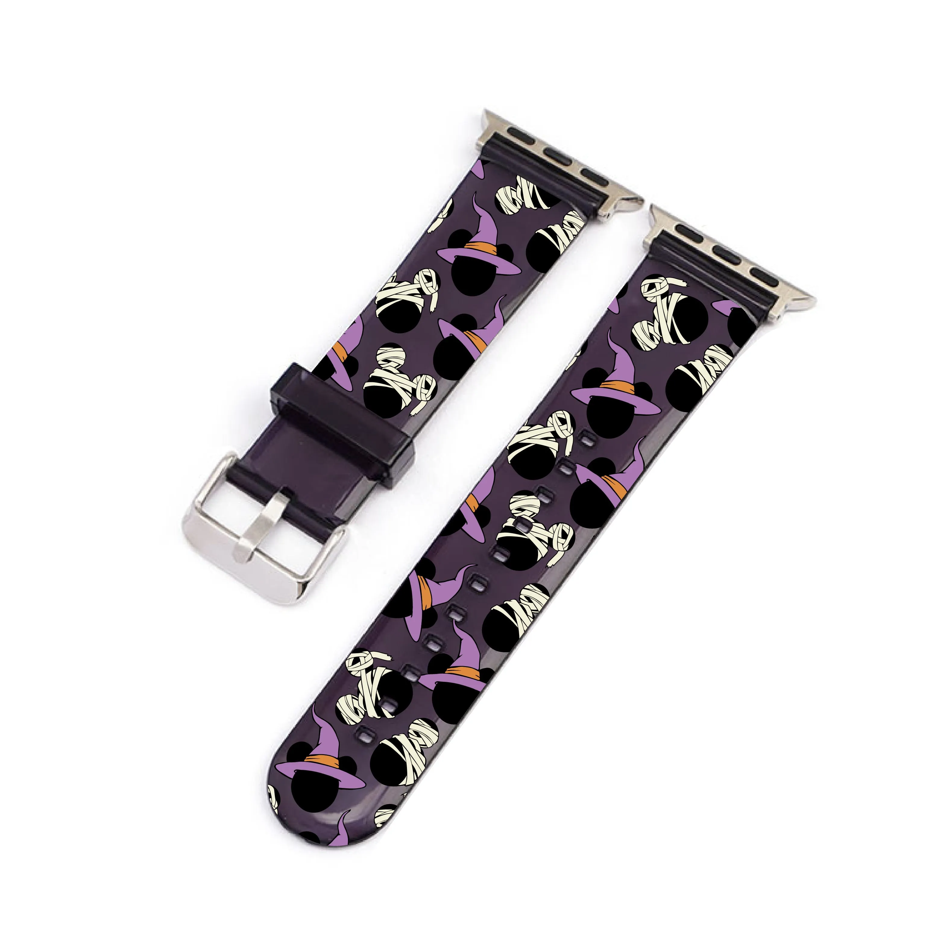 Franken-Mickey & Witchy Minnie Black Smartwatch Strap