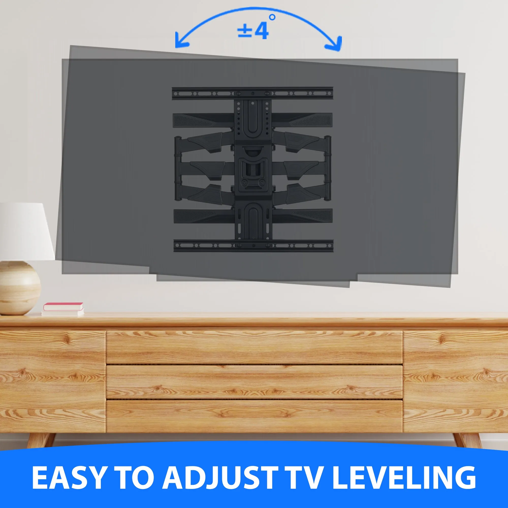 Full Motion Swivel TV Mount 42-70" Screen w/ 10' HDMI Cable