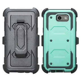 Galaxy J3 Emerge Case, Rugged Full-Body Armor Heavy Duty Holster Shell Combo Case for Samsung Galaxy J3 Emerge - Teal