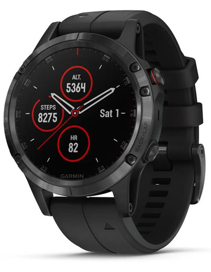 Garmin Fenix 5 Plus Sapphire Multisport Watch - Black Case - Black Strap - 47mm