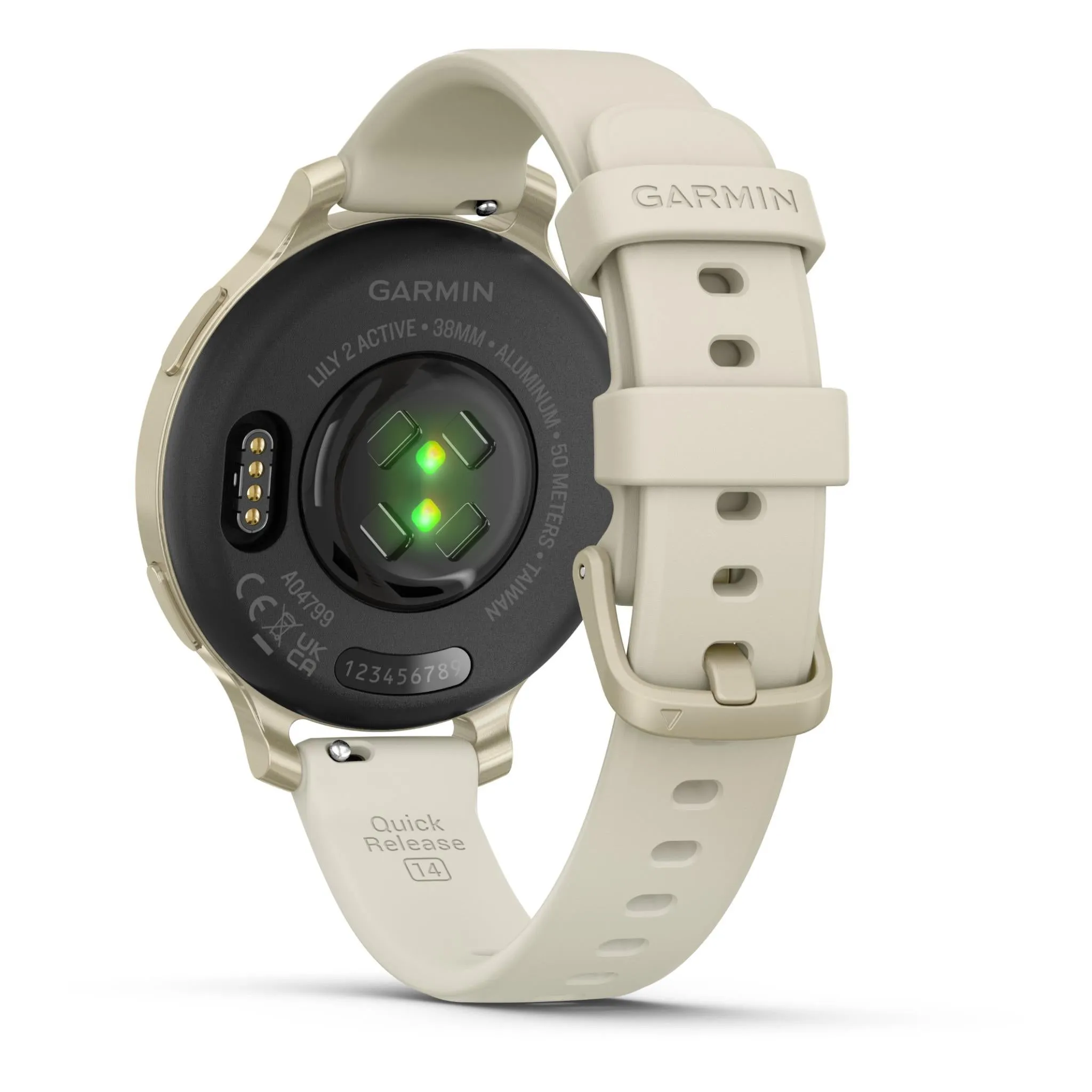 Garmin Lily 2 Active Cream Gold with Bone Silicone Band