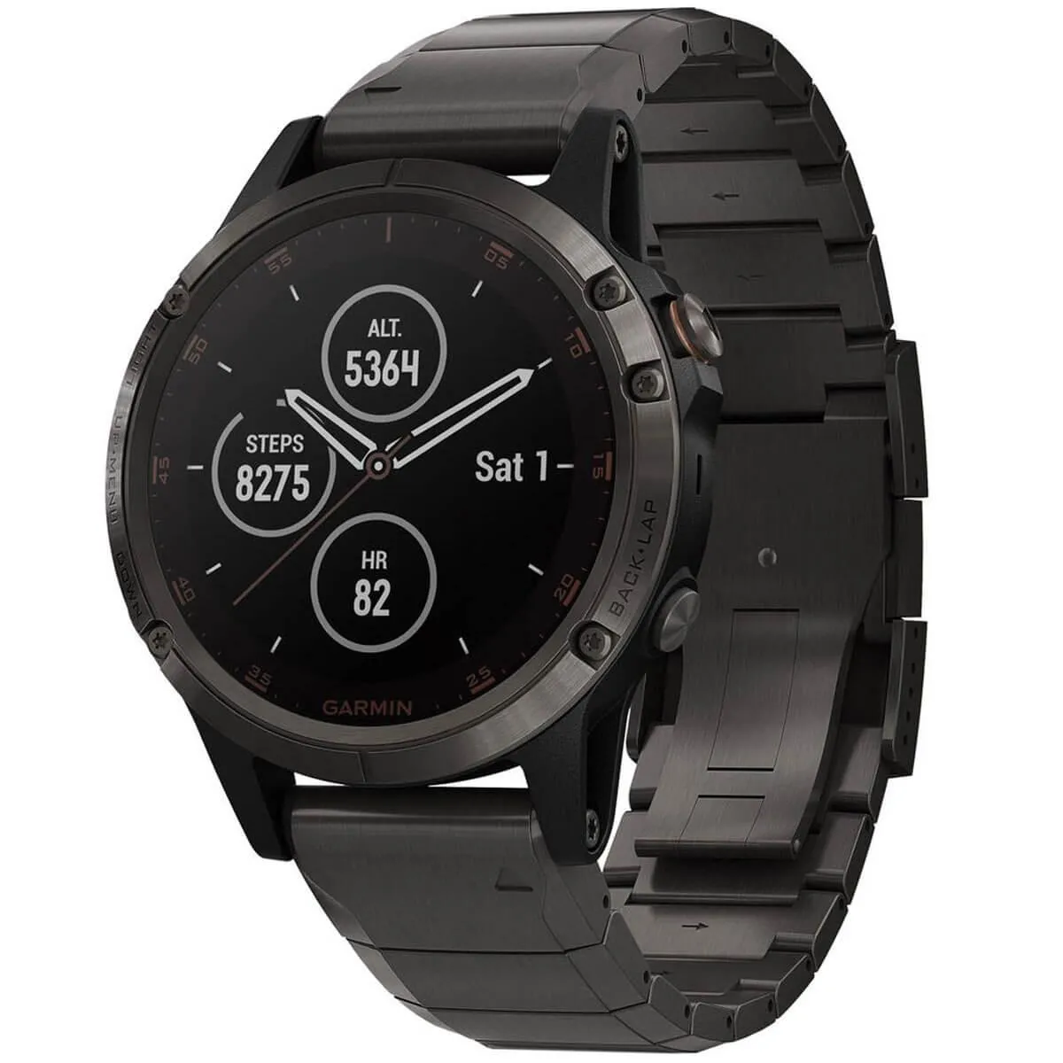 Garmin Unisex Smartwatch - fenix 5 Plus Multisport Titanium Bracelet | 010-01988-02