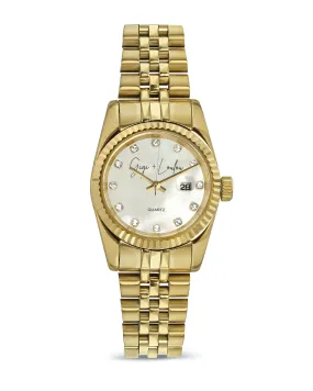 Gigi   Loulou - Gold Watch met Pearl Dial