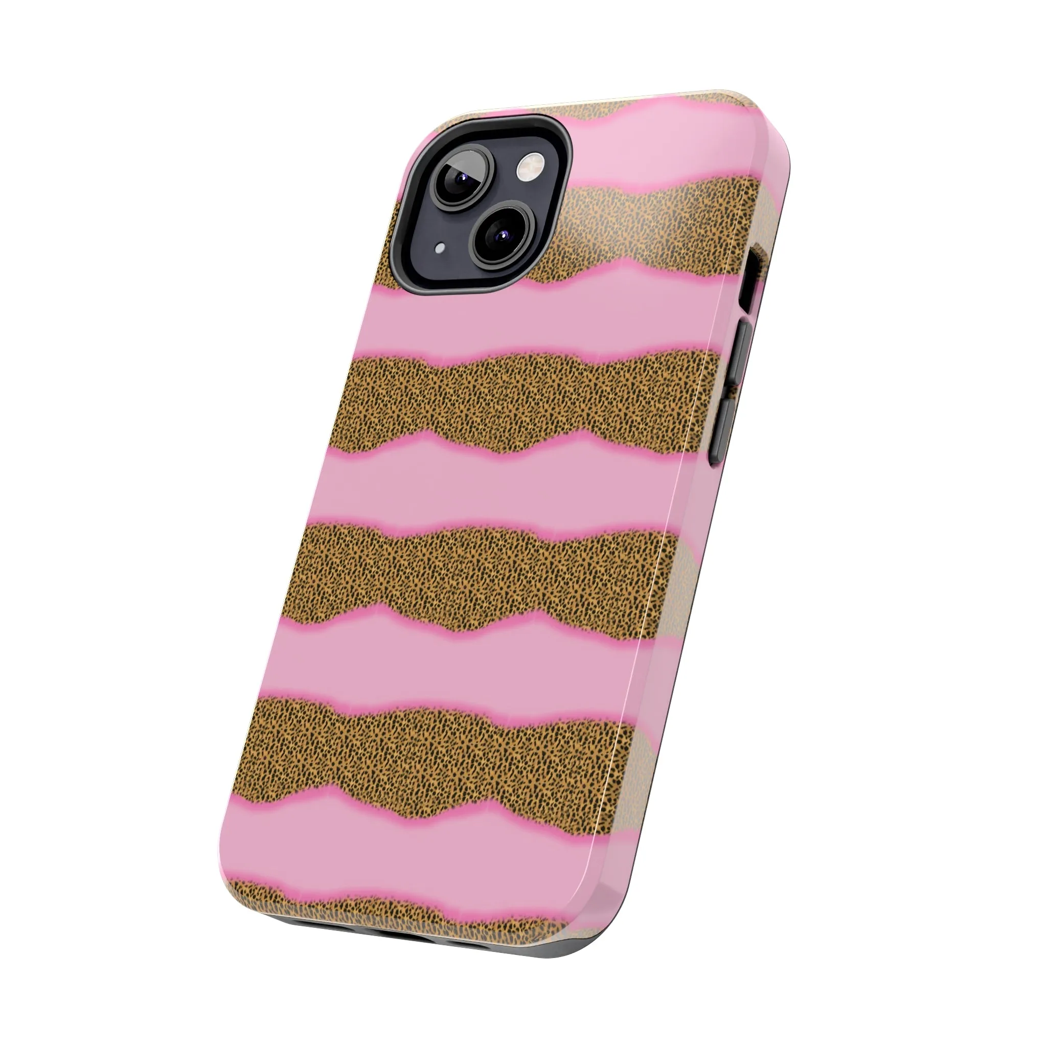 Girly Cheetah Wave Design Phone Case- Lightweight, Impact Resistant Cover for iPhone 6, 6s, 12, 13, 14, 15