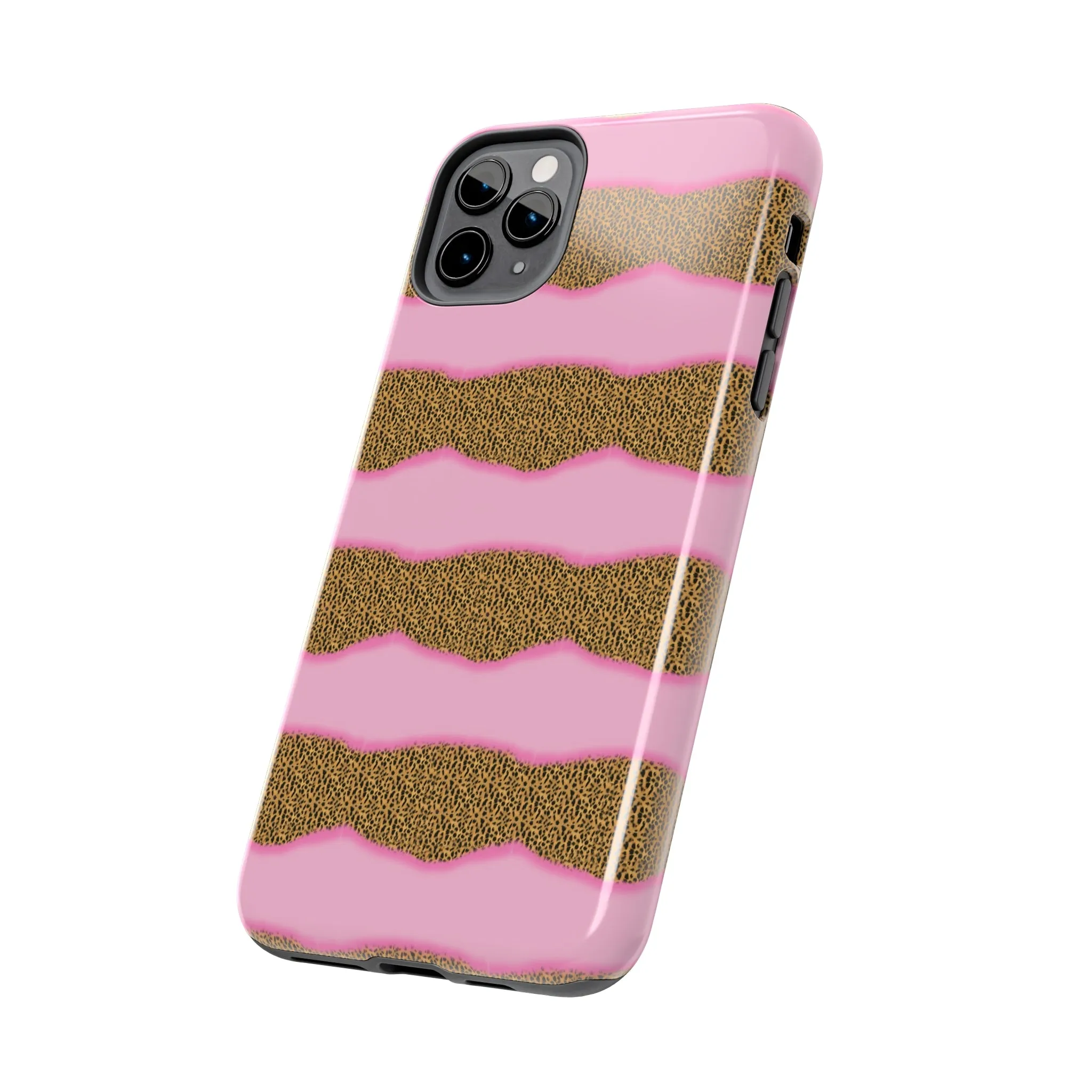 Girly Cheetah Wave Design Phone Case- Lightweight, Impact Resistant Cover for iPhone 6, 6s, 12, 13, 14, 15