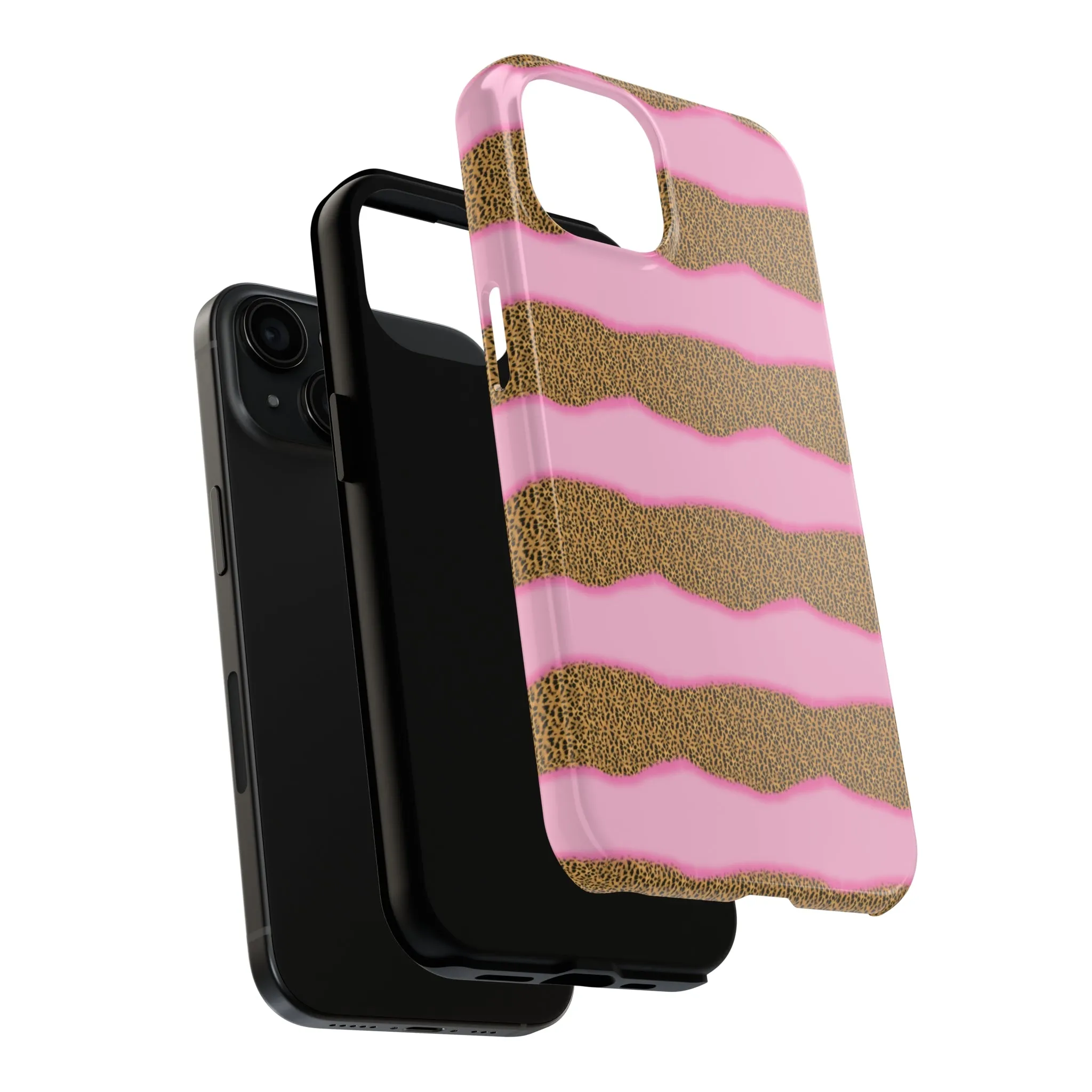 Girly Cheetah Wave Design Phone Case- Lightweight, Impact Resistant Cover for iPhone 6, 6s, 12, 13, 14, 15