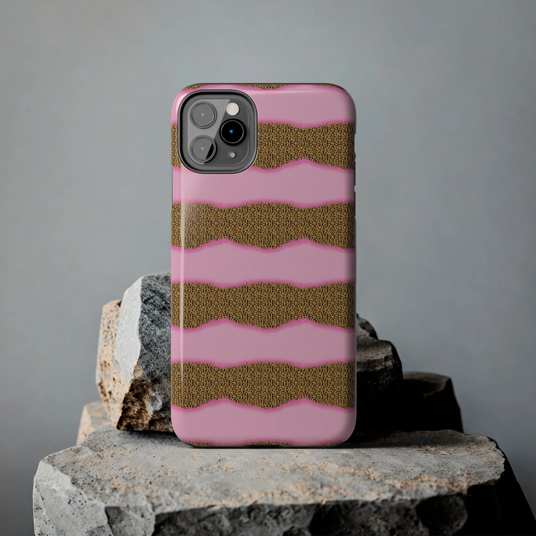 Girly Cheetah Wave Design Phone Case- Lightweight, Impact Resistant Cover for iPhone 6, 6s, 12, 13, 14, 15