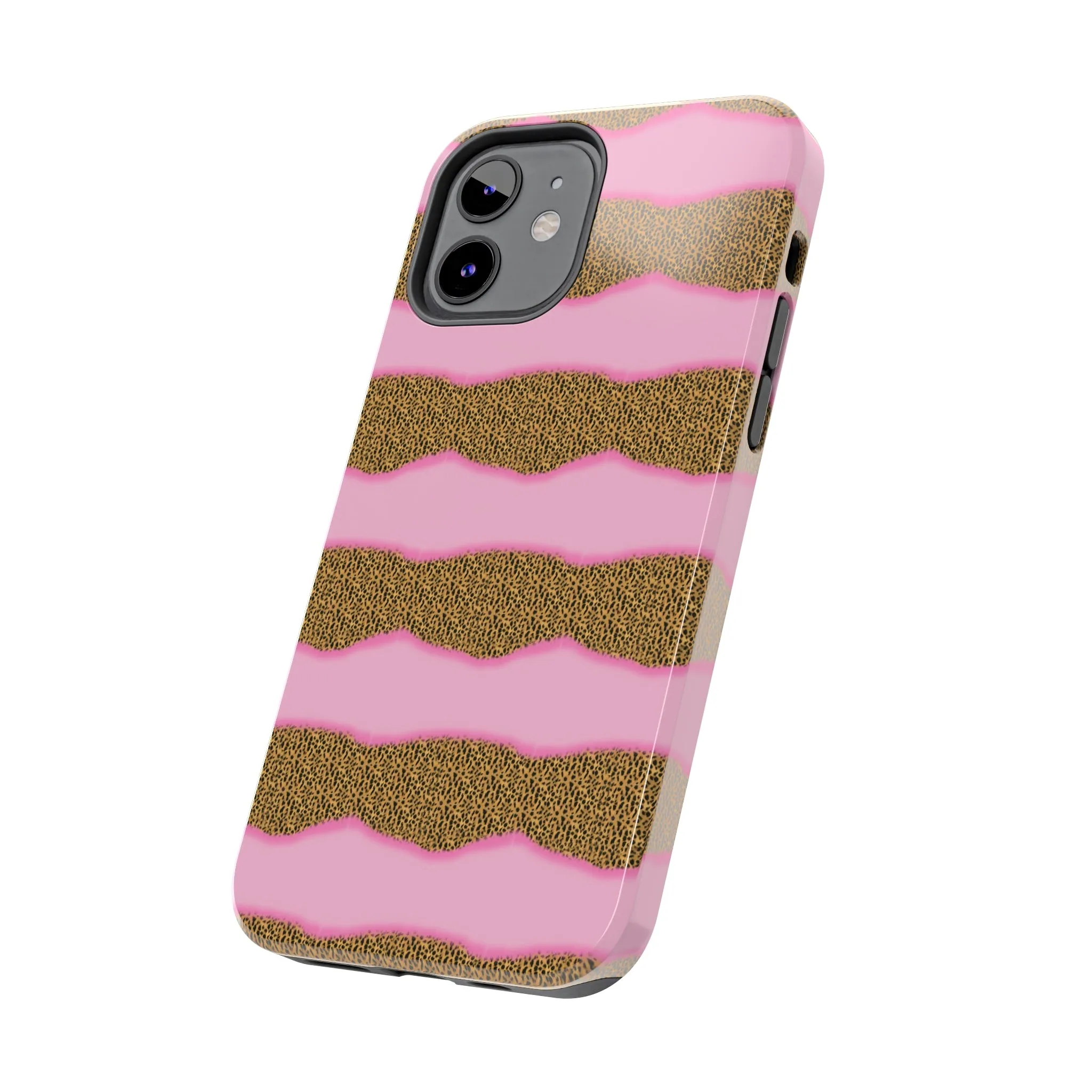 Girly Cheetah Wave Design Phone Case- Lightweight, Impact Resistant Cover for iPhone 6, 6s, 12, 13, 14, 15