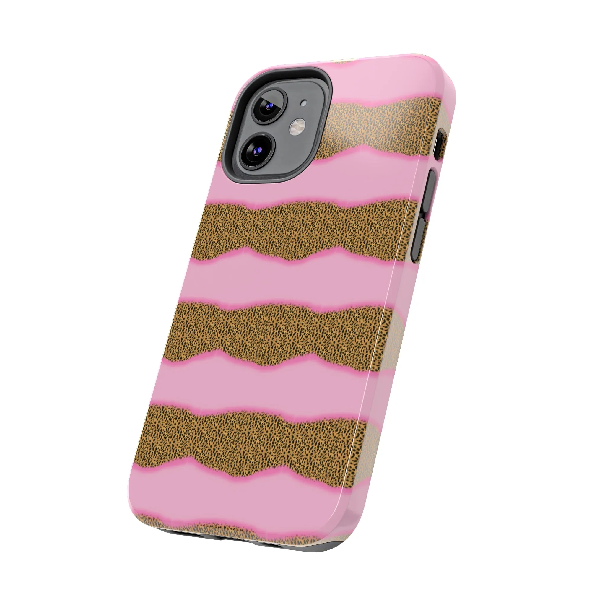 Girly Cheetah Wave Design Phone Case- Lightweight, Impact Resistant Cover for iPhone 6, 6s, 12, 13, 14, 15