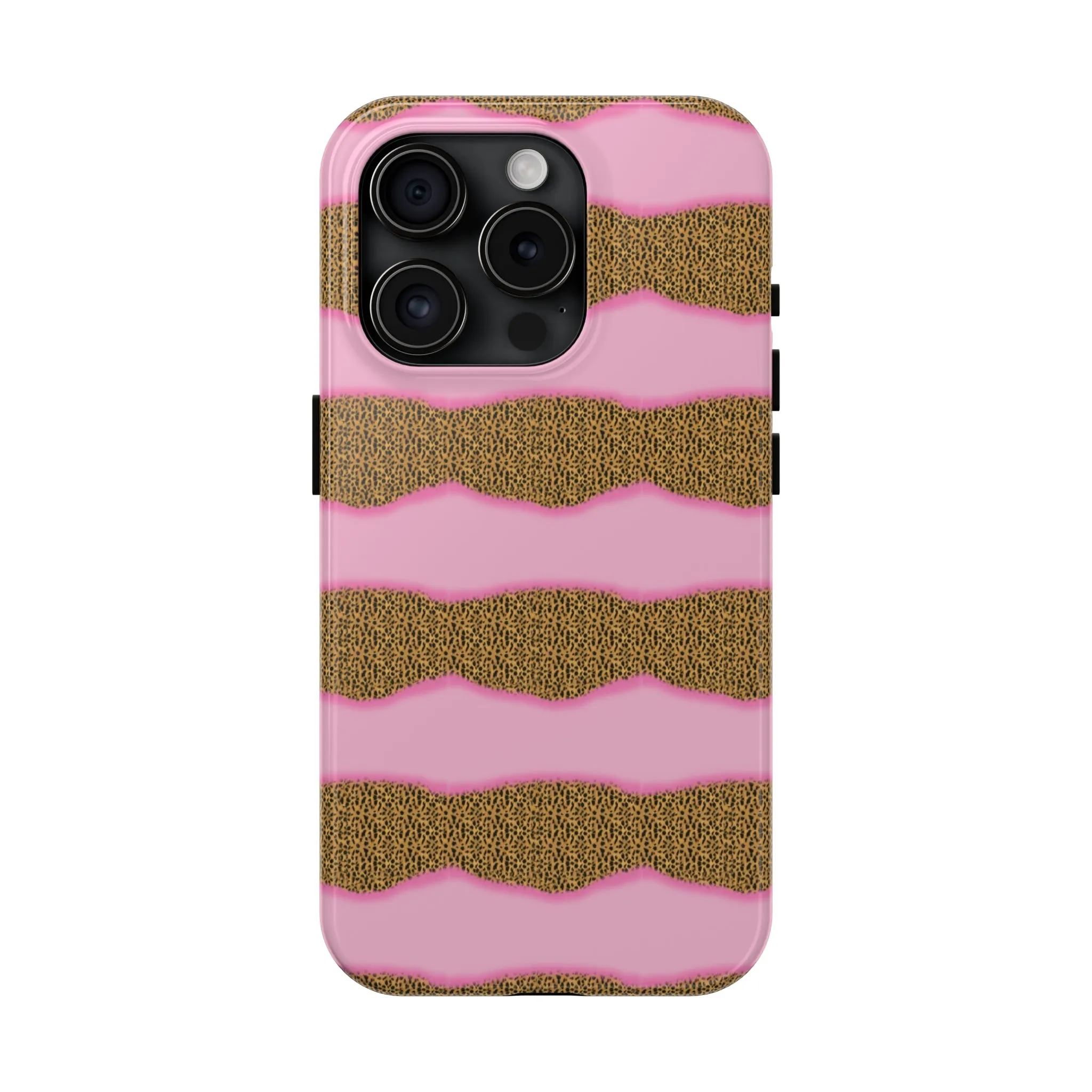 Girly Cheetah Wave Design Phone Case- Lightweight, Impact Resistant Cover for iPhone 6, 6s, 12, 13, 14, 15