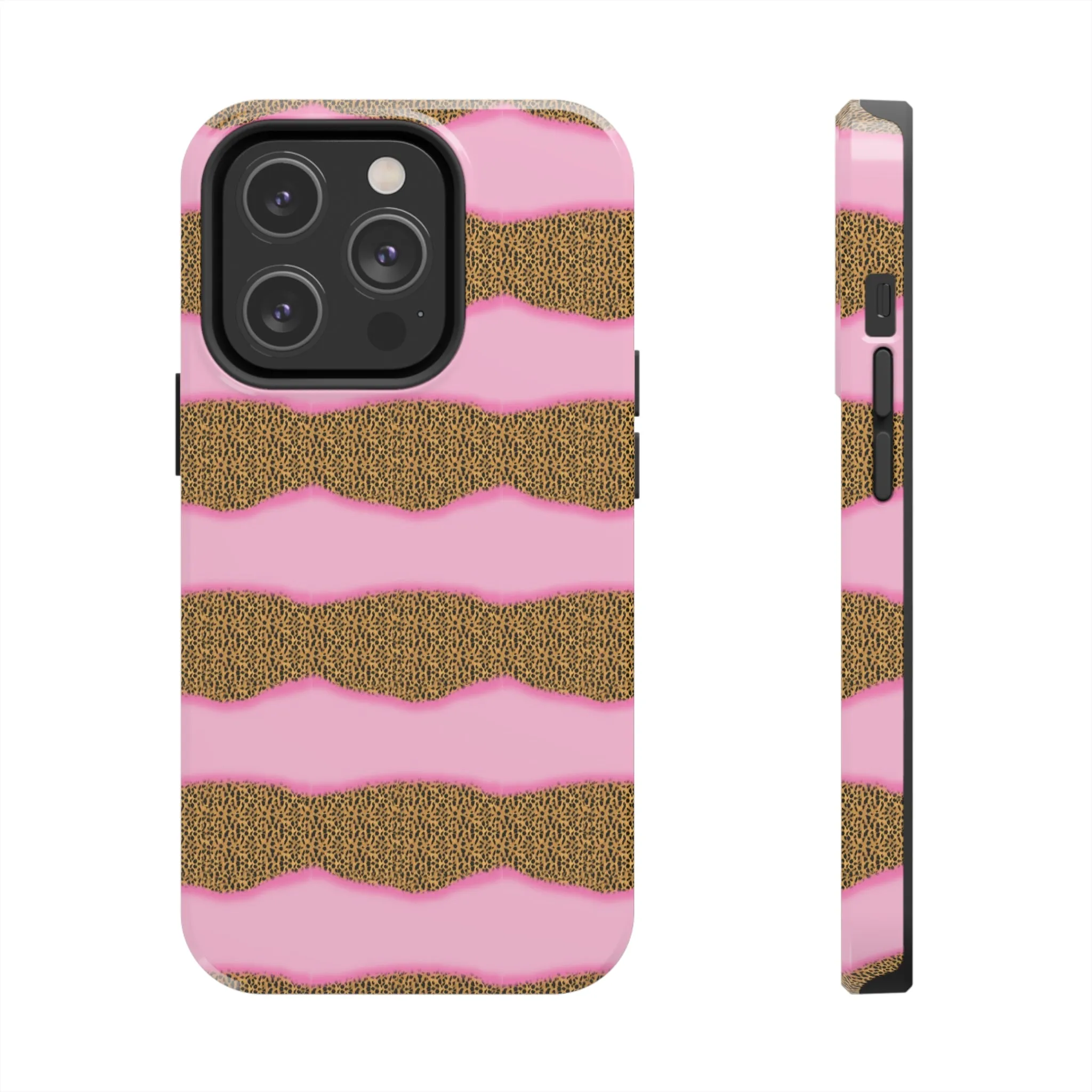 Girly Cheetah Wave Design Phone Case- Lightweight, Impact Resistant Cover for iPhone 6, 6s, 12, 13, 14, 15