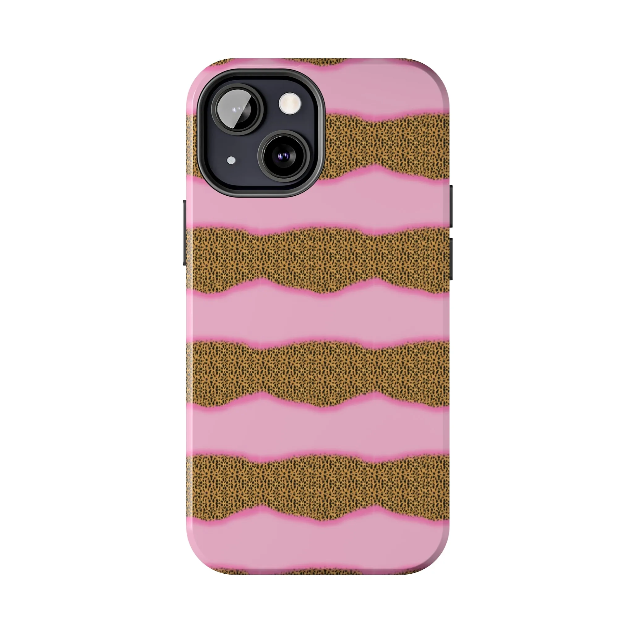 Girly Cheetah Wave Design Phone Case- Lightweight, Impact Resistant Cover for iPhone 6, 6s, 12, 13, 14, 15