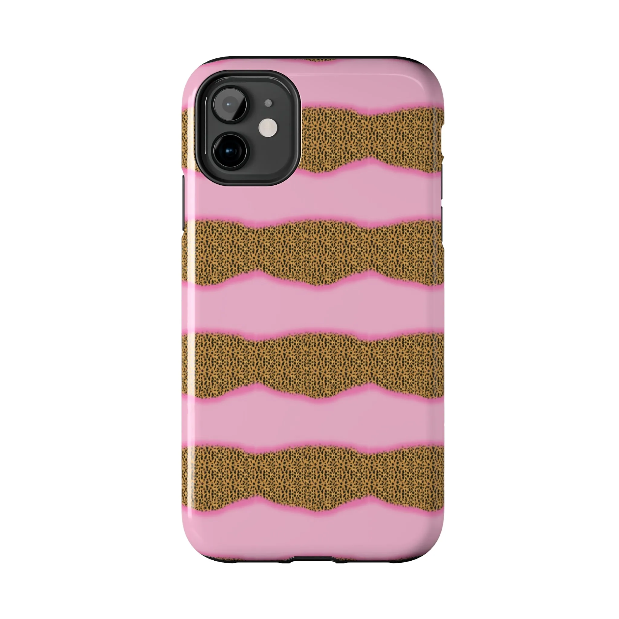 Girly Cheetah Wave Design Phone Case- Lightweight, Impact Resistant Cover for iPhone 6, 6s, 12, 13, 14, 15