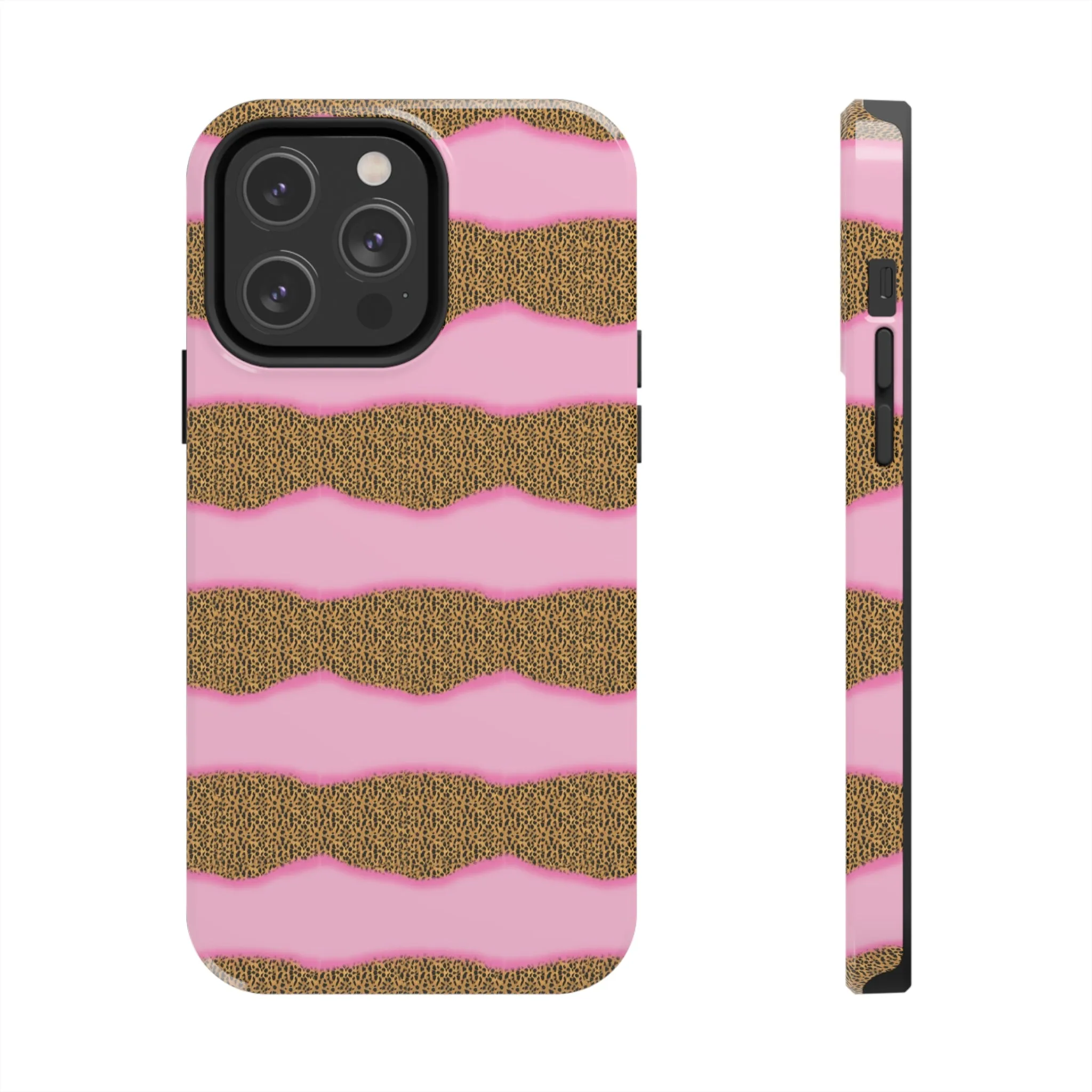 Girly Cheetah Wave Design Phone Case- Lightweight, Impact Resistant Cover for iPhone 6, 6s, 12, 13, 14, 15