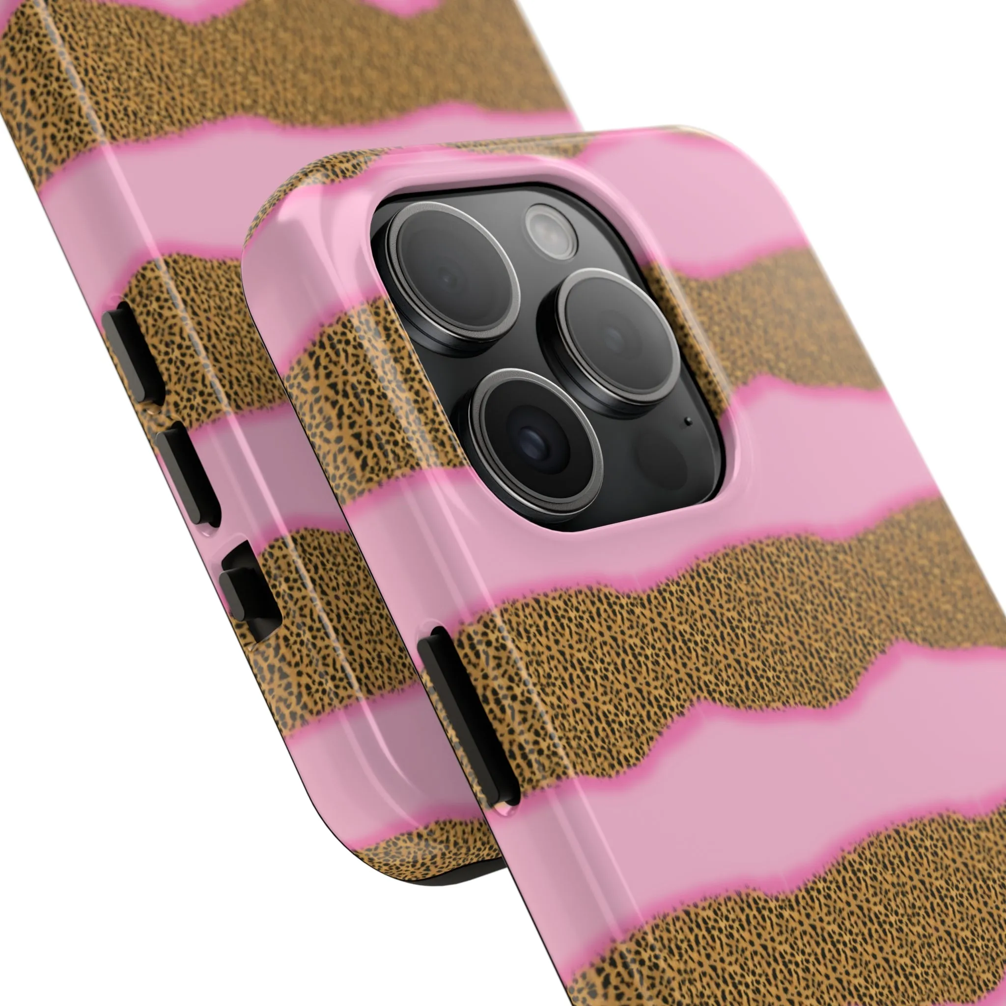 Girly Cheetah Wave Design Phone Case- Lightweight, Impact Resistant Cover for iPhone 6, 6s, 12, 13, 14, 15