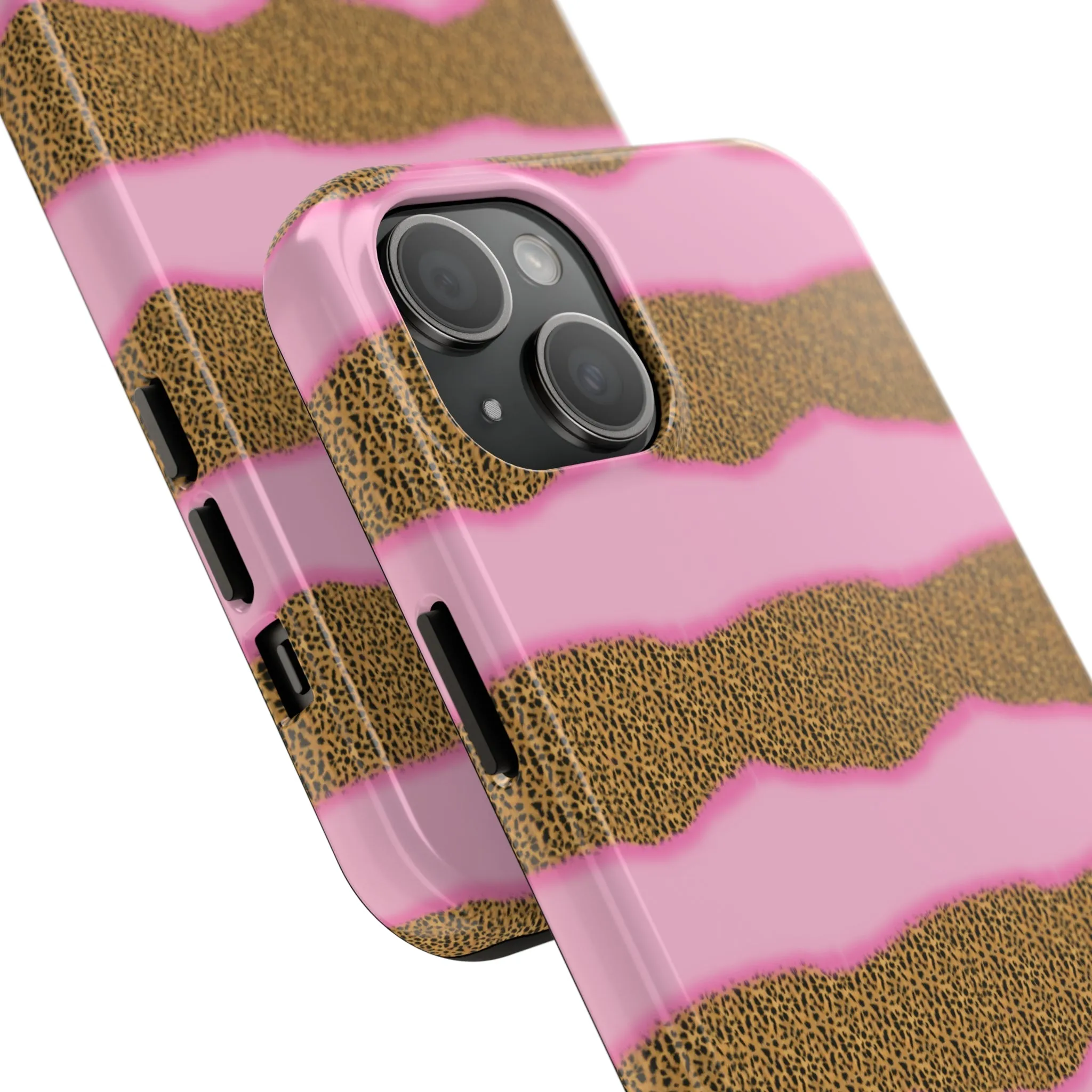 Girly Cheetah Wave Design Phone Case- Lightweight, Impact Resistant Cover for iPhone 6, 6s, 12, 13, 14, 15