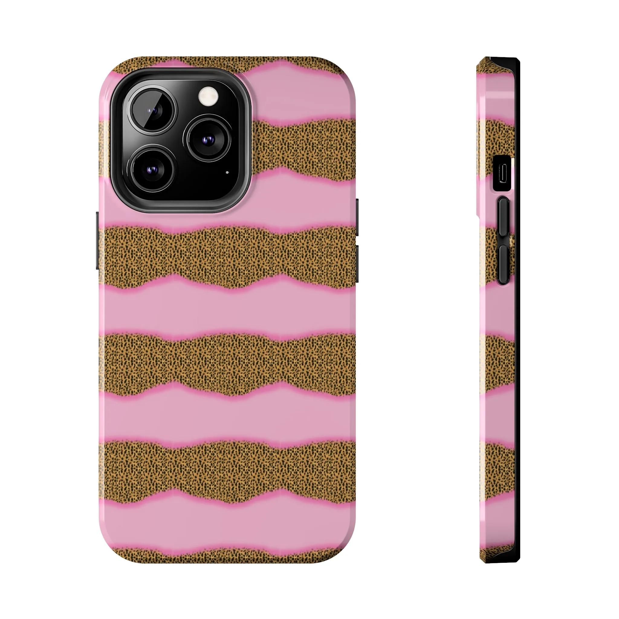 Girly Cheetah Wave Design Phone Case- Lightweight, Impact Resistant Cover for iPhone 6, 6s, 12, 13, 14, 15