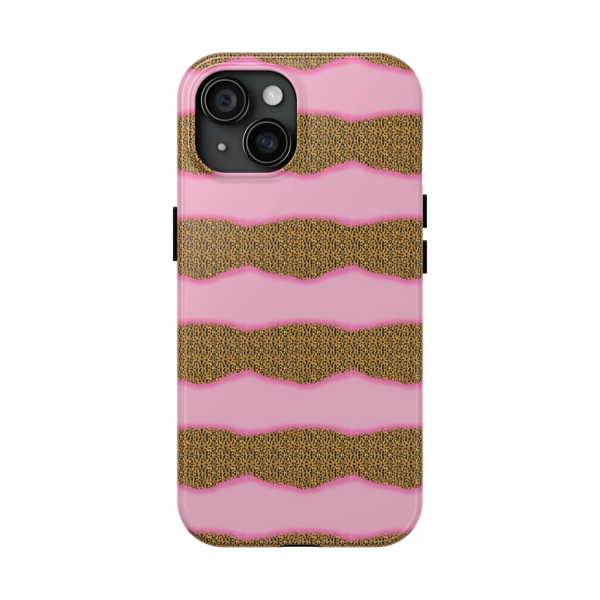 Girly Cheetah Wave Design Phone Case- Lightweight, Impact Resistant Cover for iPhone 6, 6s, 12, 13, 14, 15