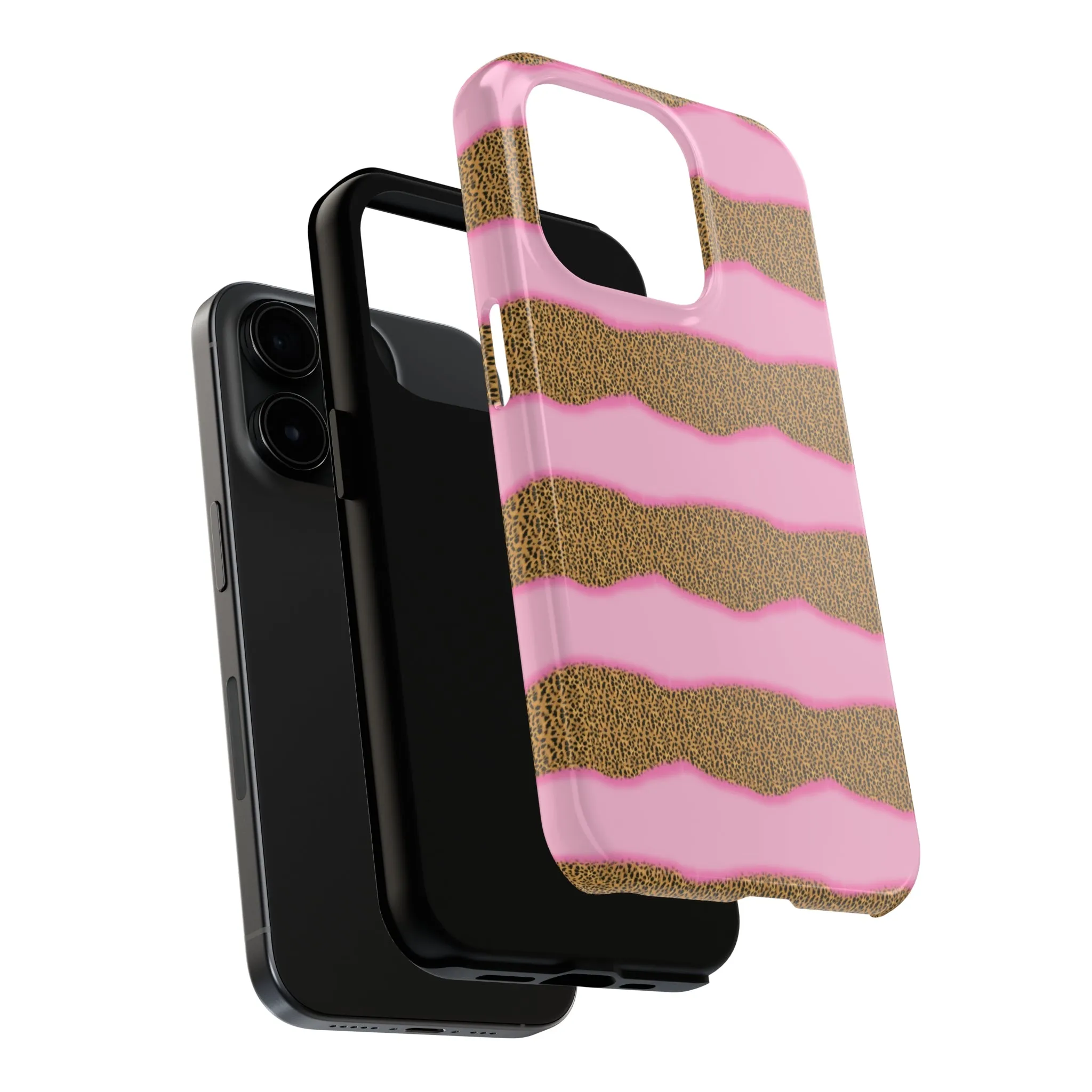 Girly Cheetah Wave Design Phone Case- Lightweight, Impact Resistant Cover for iPhone 6, 6s, 12, 13, 14, 15