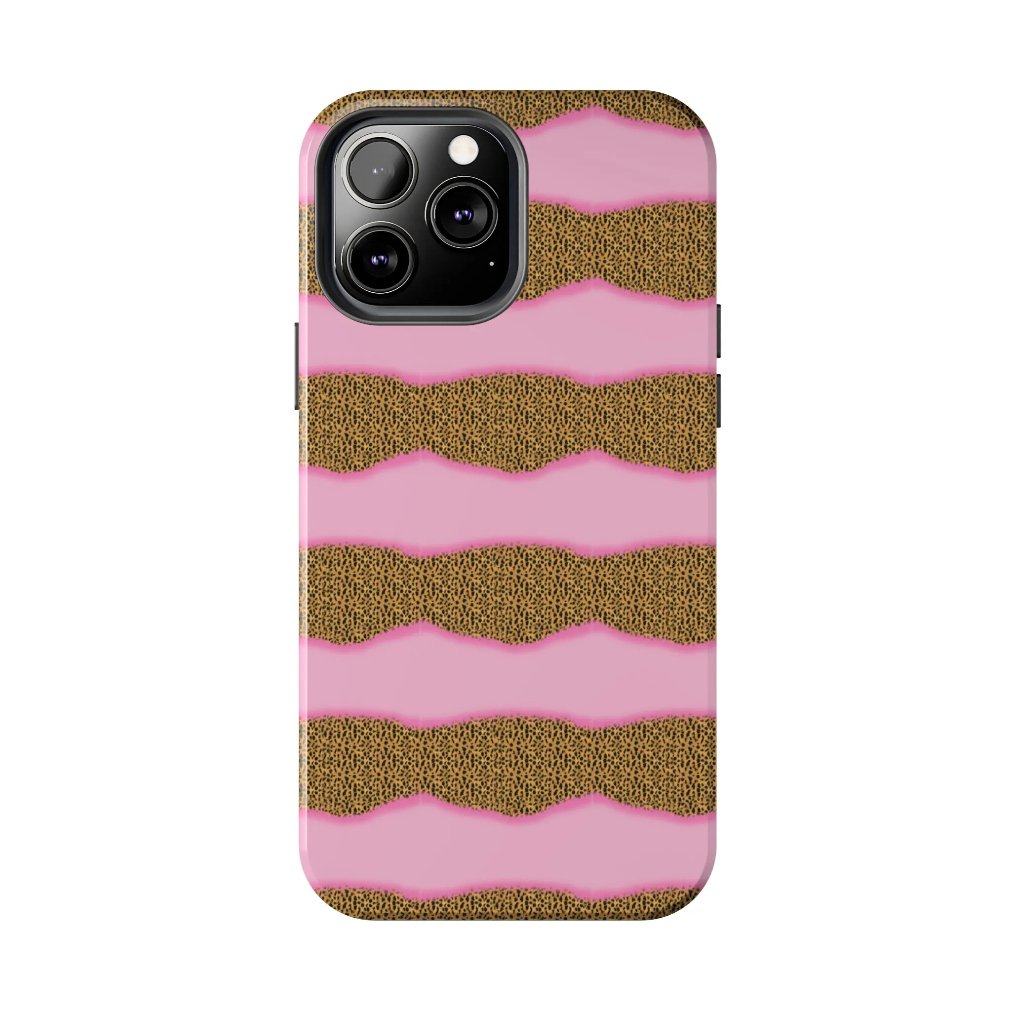 Girly Cheetah Wave Design Phone Case- Lightweight, Impact Resistant Cover for iPhone 6, 6s, 12, 13, 14, 15