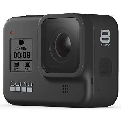 GoPro HERO8 Black Waterproof Action Camera with Touch Screen 4K Ultra HD Video 12MP Photos 1080p Live with Accessory Bundle - 1 Additional GoPro USA Batteries   PNY 64GB U3 microSDHC Card