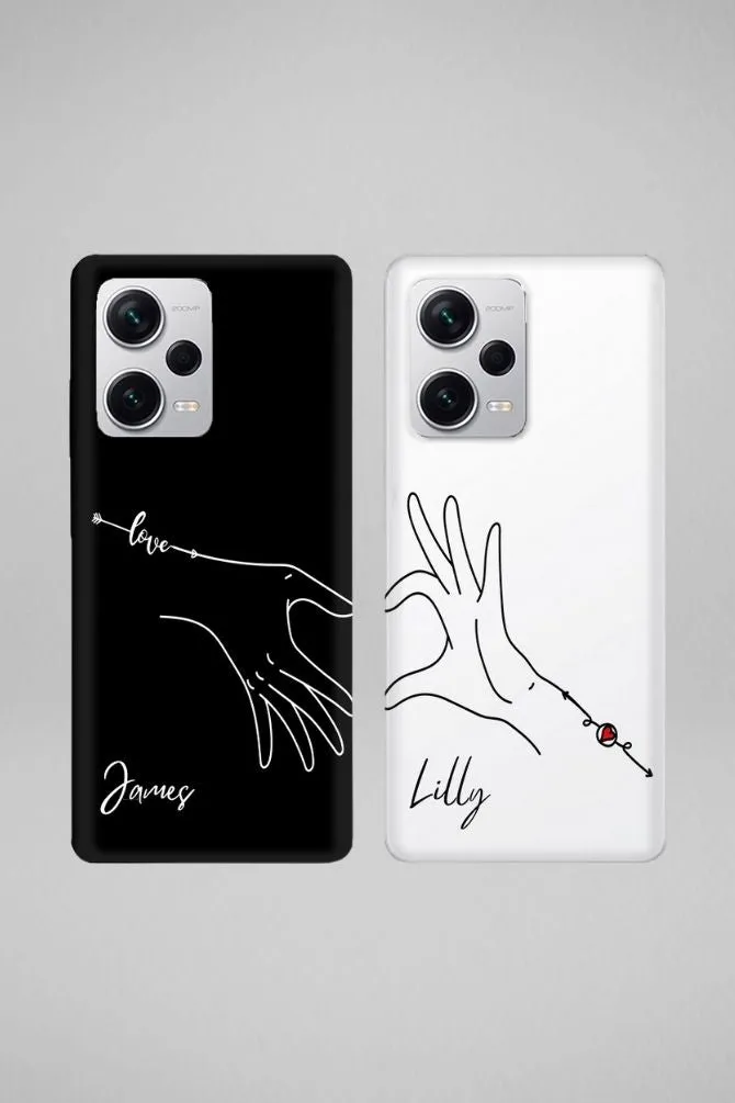 Hand Heart Couple Customized Hard Mobile Case - iPhone, Samsung, OnePlus & Xiaomi