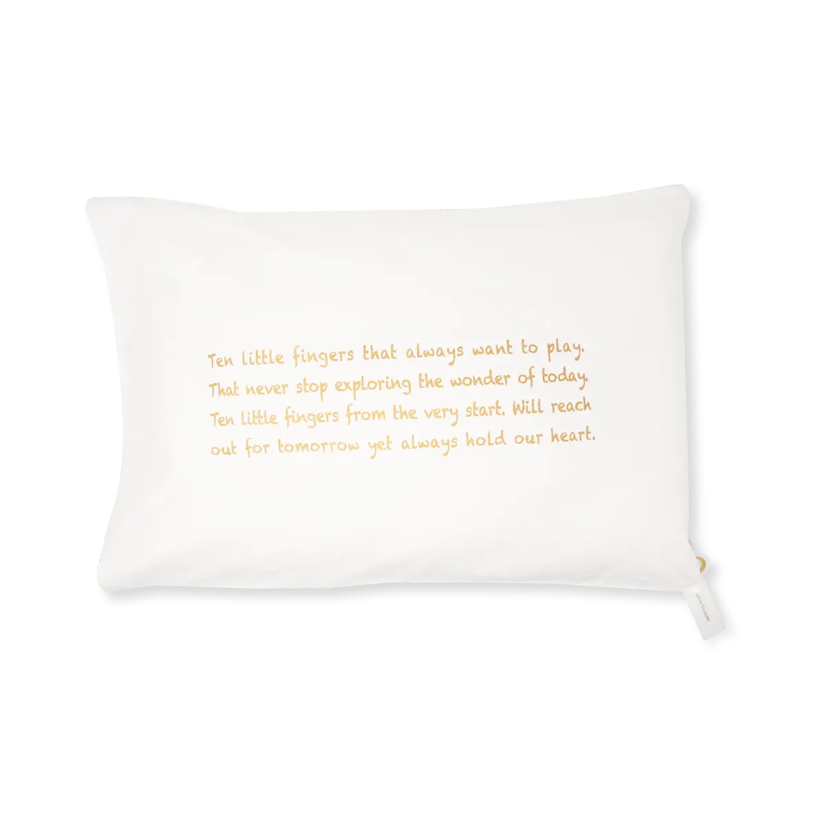 Handprinted Junior Cushion (Kid’s pillow) – Baby Poem - Gold