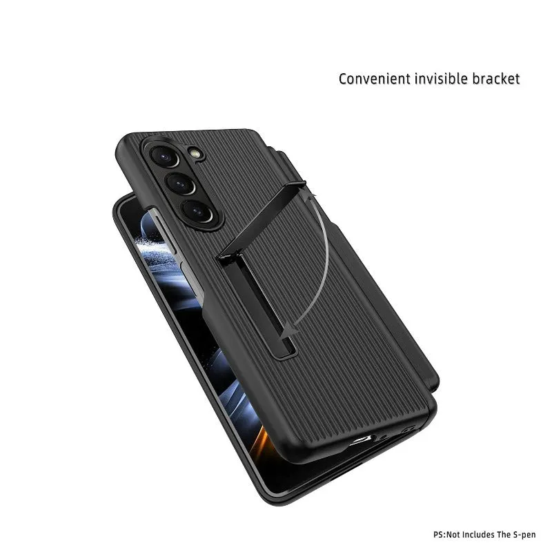 Hinge Armor Rugged Phone Case With Front Screen Glass For Samsung Galaxy Z Fold 5 4