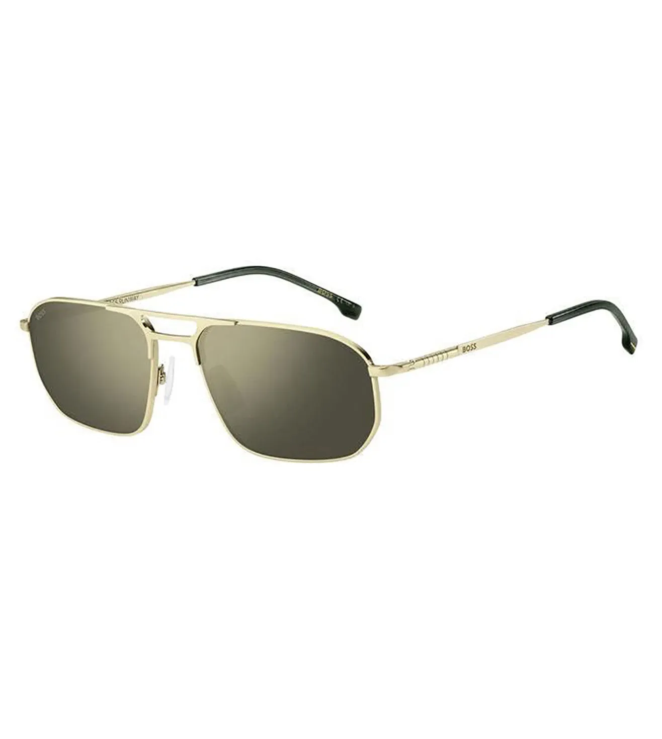 Hugo Boss Men's Grey-Gold Square Sunglasses