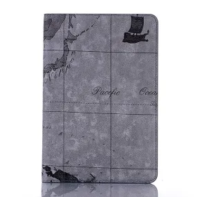 iPad 10.2 (2021) / (2020) / (2019) cool map pattern leather flip case - Grey