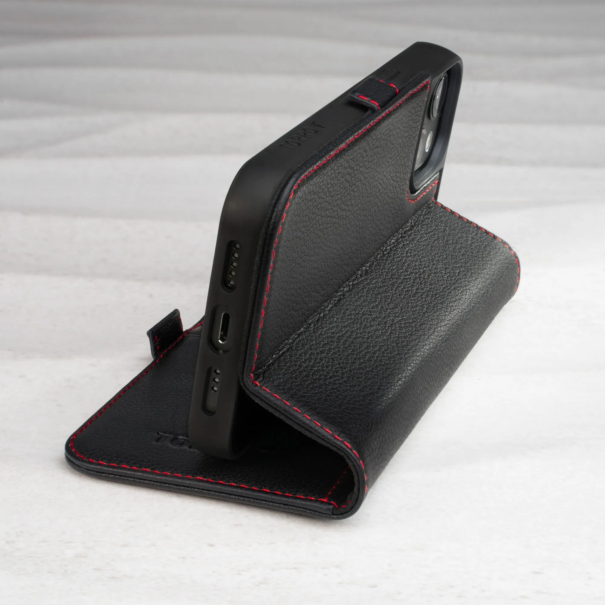 iPhone 14 Leather Case (with Stand function)