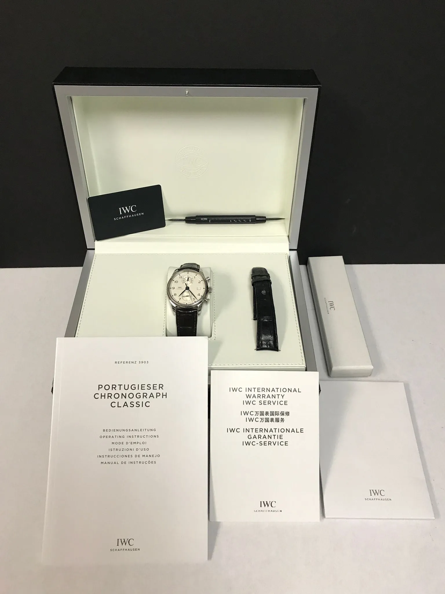 IWC Portugieser Chrono B&P with Factory Warranty IW390302 White Dial Automatic Men's Watch