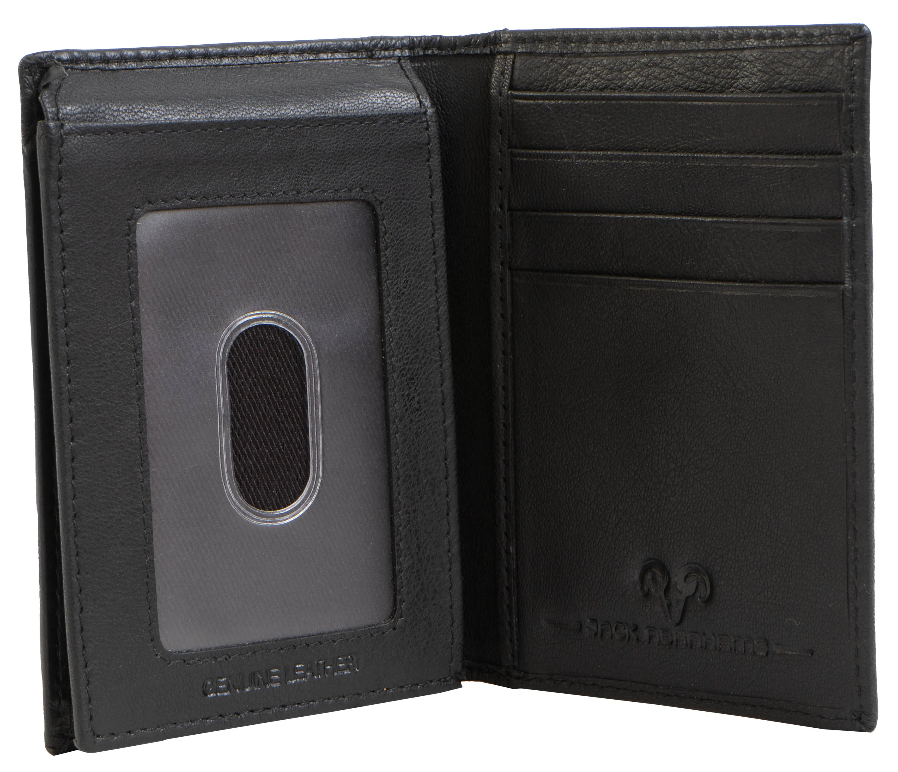 Jack Abrahams Bi-Fold RFID Wallet With Flip ID Window Pocket