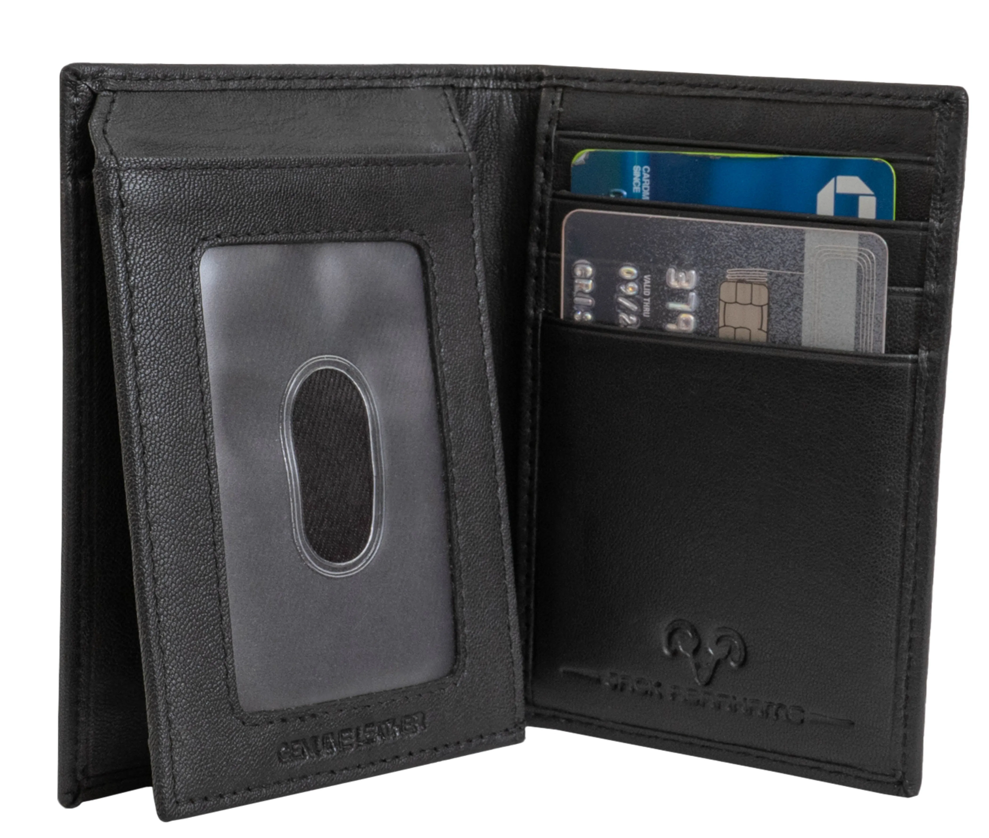 Jack Abrahams Bi-Fold RFID Wallet With Flip ID Window Pocket