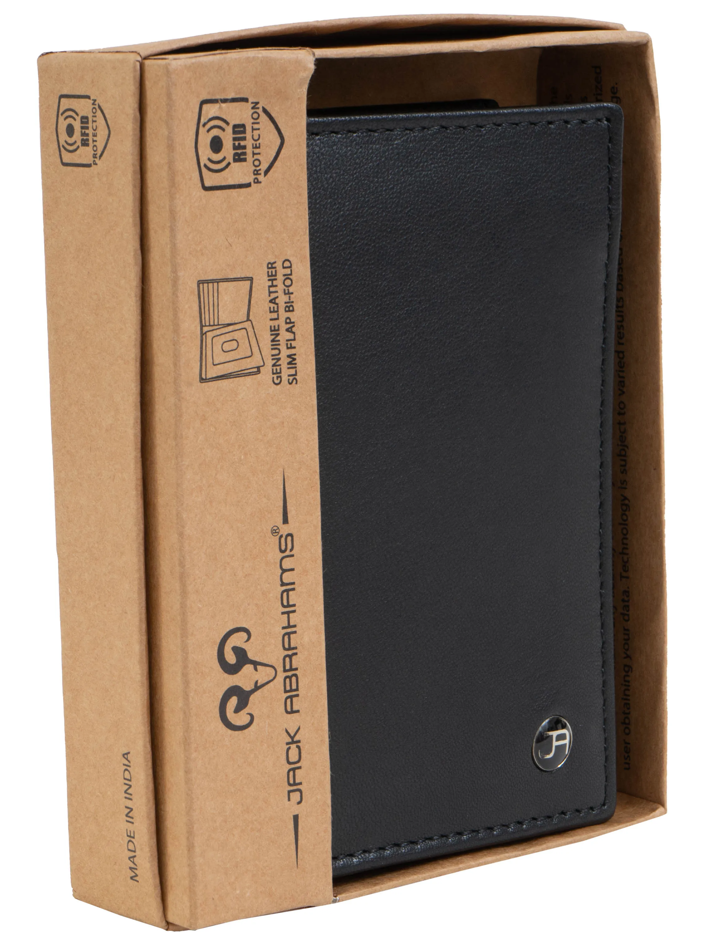 Jack Abrahams Bi-Fold RFID Wallet With Flip ID Window Pocket