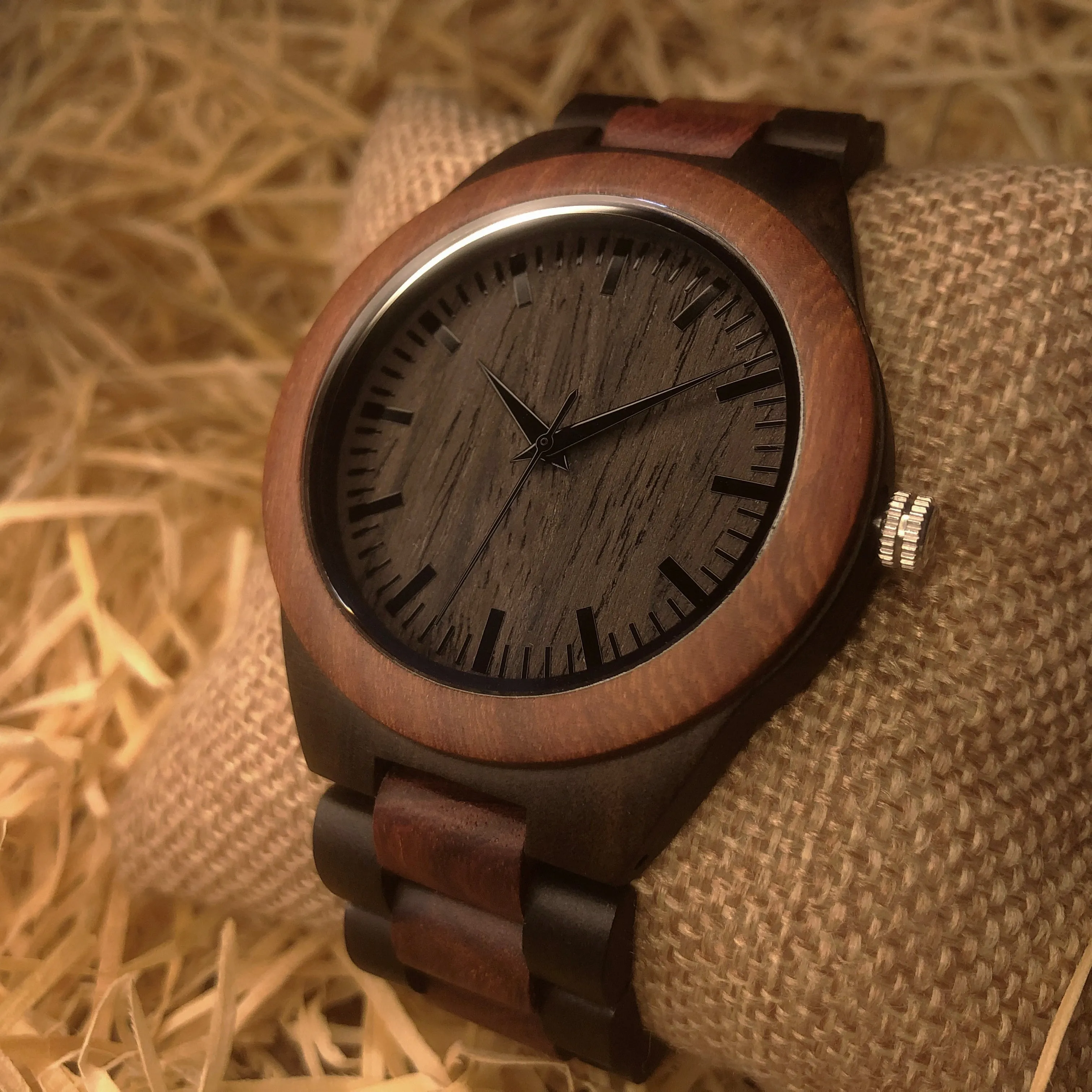 Jordan - Ebony & Red Sandalwood Minimal Watch