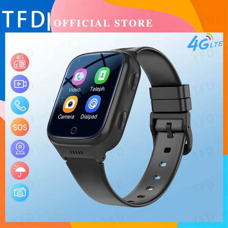 Kids 4G Smart Watch 1000mAh, SOS, GPS Location, Video Call, Wi-Fi Sim Card, IP67 Waterproof For Children