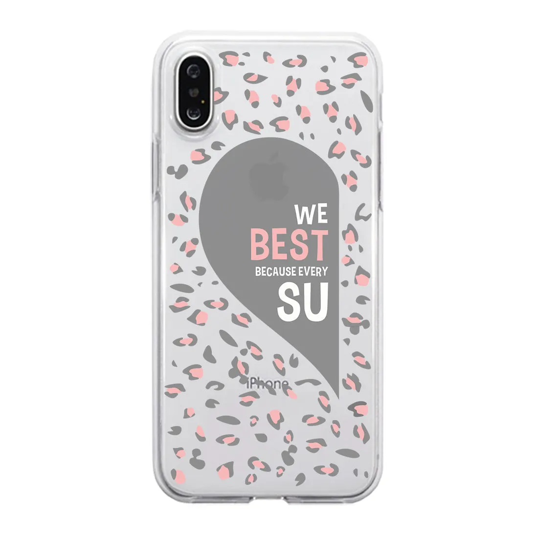 Leopard Pattern Best Friends BFF Matching Phone Covers Funny Cute