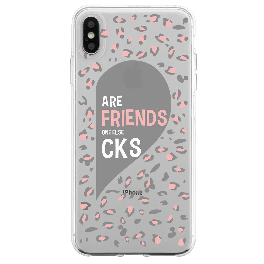 Leopard Pattern Best Friends BFF Matching Phone Covers Funny Cute