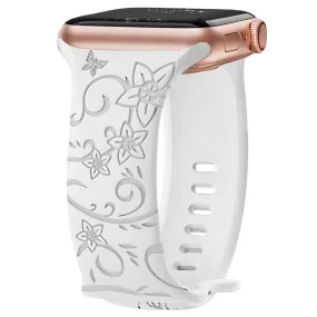 Levo Floral Engraved Silicone Band